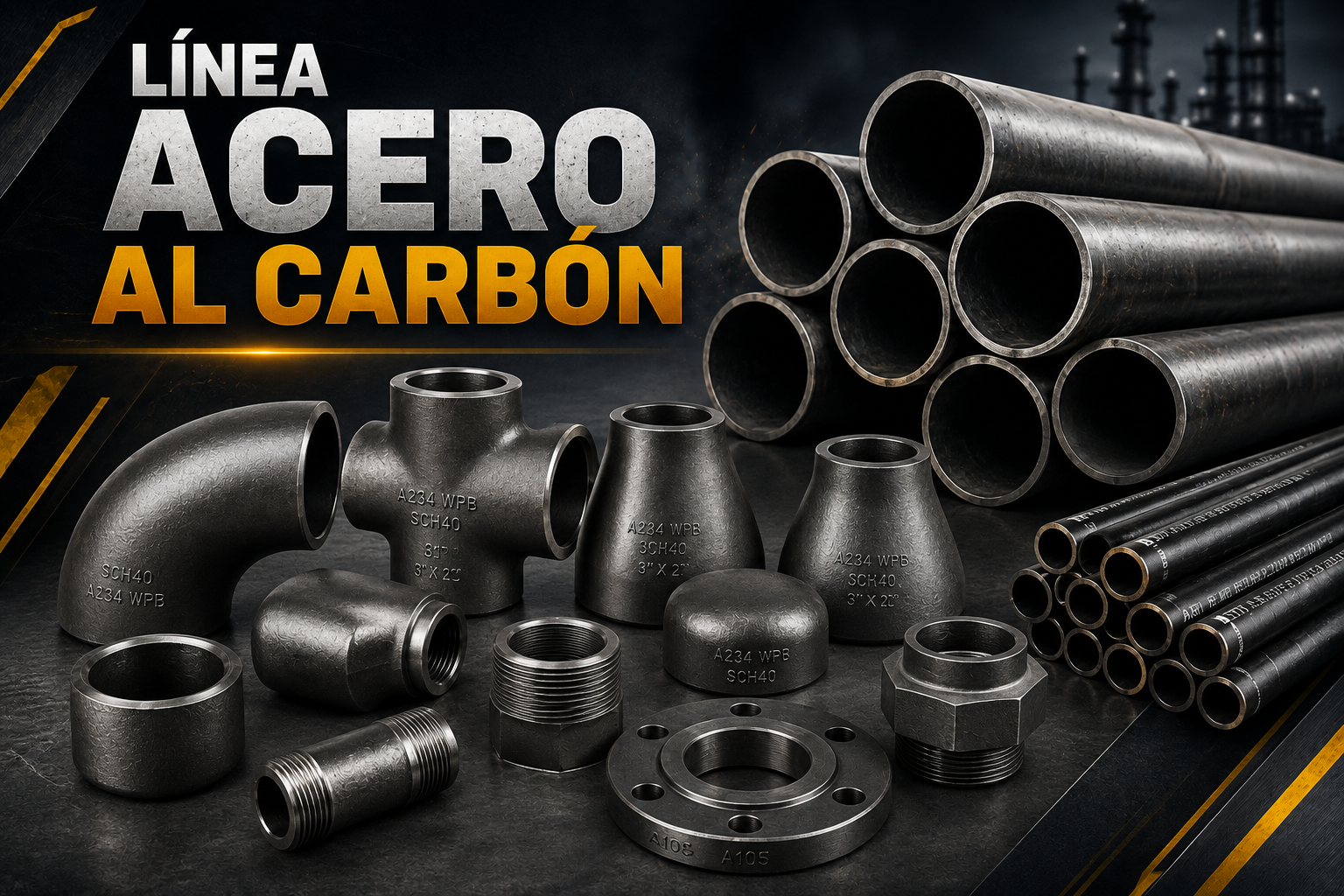 Línea de acero al carbón